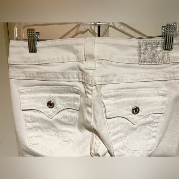 True Religion White Low-rise Flared Leg Jeans with Rhinestone Accents - Picture 9 of 9